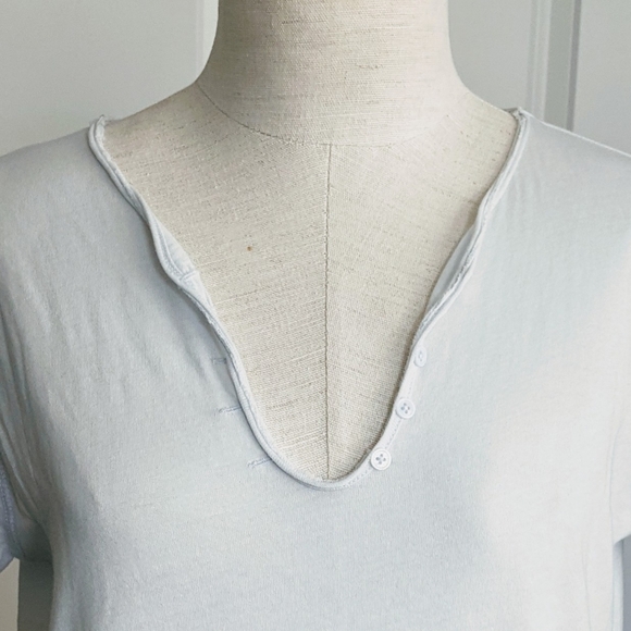 Zadig & Voltaire Tee Tunisien MC Skull V-Neck Short Sleeve Metallic Grey M NWT - Picture 7 of 16